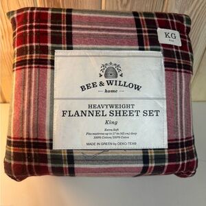 Bee & Willow Home Flannel Sheet Set - Red and Black Plaid